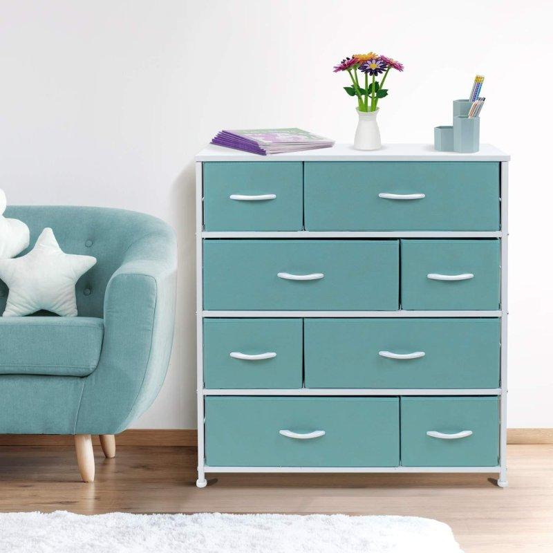 Çok Renkli Metal Gövdeli 8 Kumaş Çekmeceli Şifonyer - 87x30x92 cm - 296027