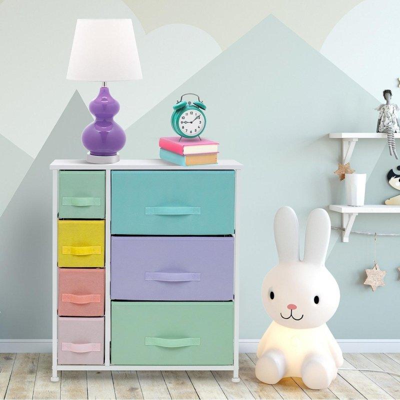 Çok Renkli Metal ve Kumaş 7 Çekmeceli Şifonyer - 64x31x74 cm - 302920
