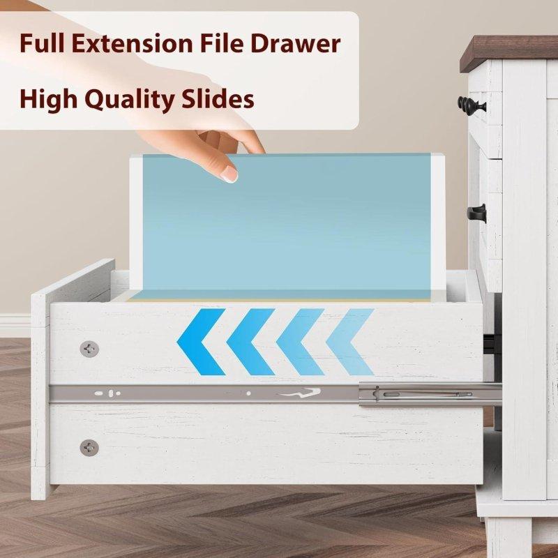 Dahili Prizli 4 Çekmeceli MDF Kır Evi Tarzı Ofis Masası - 136 cm - 327954