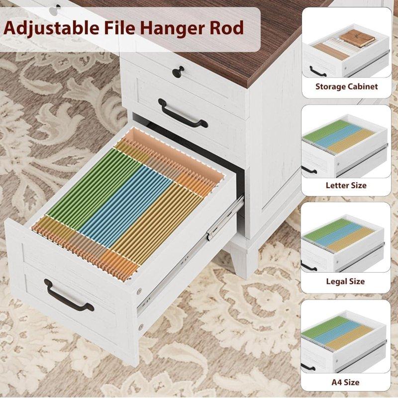 Dahili Prizli 4 Çekmeceli MDF Kır Evi Tarzı Ofis Masası - 136 cm - 327954
