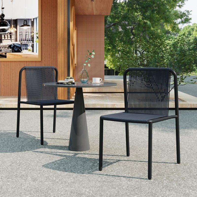 Demir İskeletli İstiflenebilir Dış Mekan Rattan Sandalye - 251507
