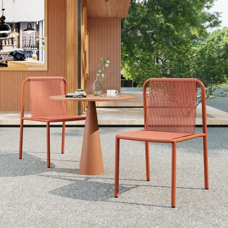 Demir İskeletli İstiflenebilir Dış Mekan Rattan Sandalye - 251507