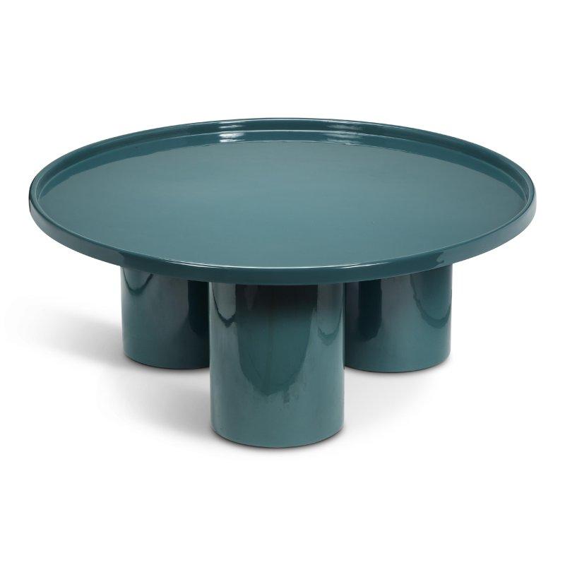 Demir Mine İşlemeli Tepsi Tabla Yuvarlak Orta Sehpa - 240036