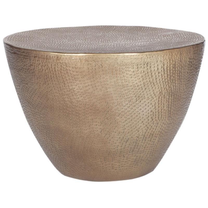 Demir ve Alüminyum Tambur Tasarım Yuvarlak Orta Sehpa - 61x41 cm - 245393