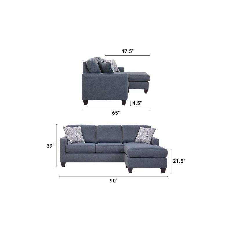 Denim Mavi Kumaş USB Portlu Hareketli Şezlonglu Bohem Koltuk - 229x166 cm - 282064
