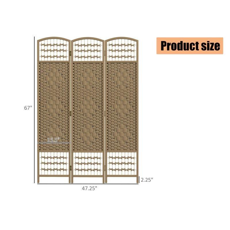 Doğal Ahşap Katlanır 3 Panelli Paravan - 170x120 cm - 321021
