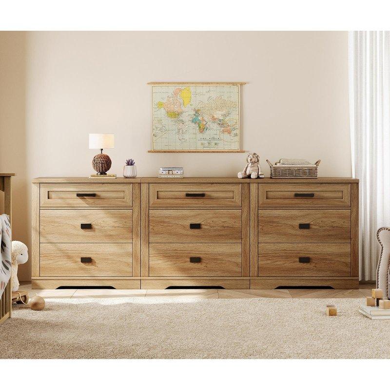 Doğal Ahşap Kır Evi Tarzı Çekmeceli Şifonyer - Yükseklik 82 cm - 301750