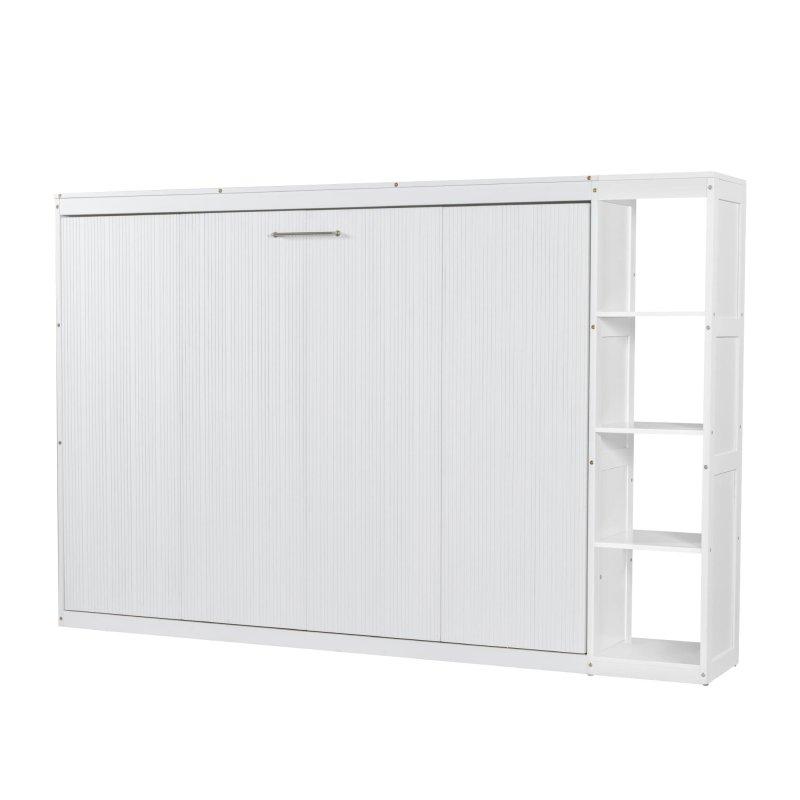 Doğal Ahşap MDF Kitaplıklı Duvar Yatağı - 261256