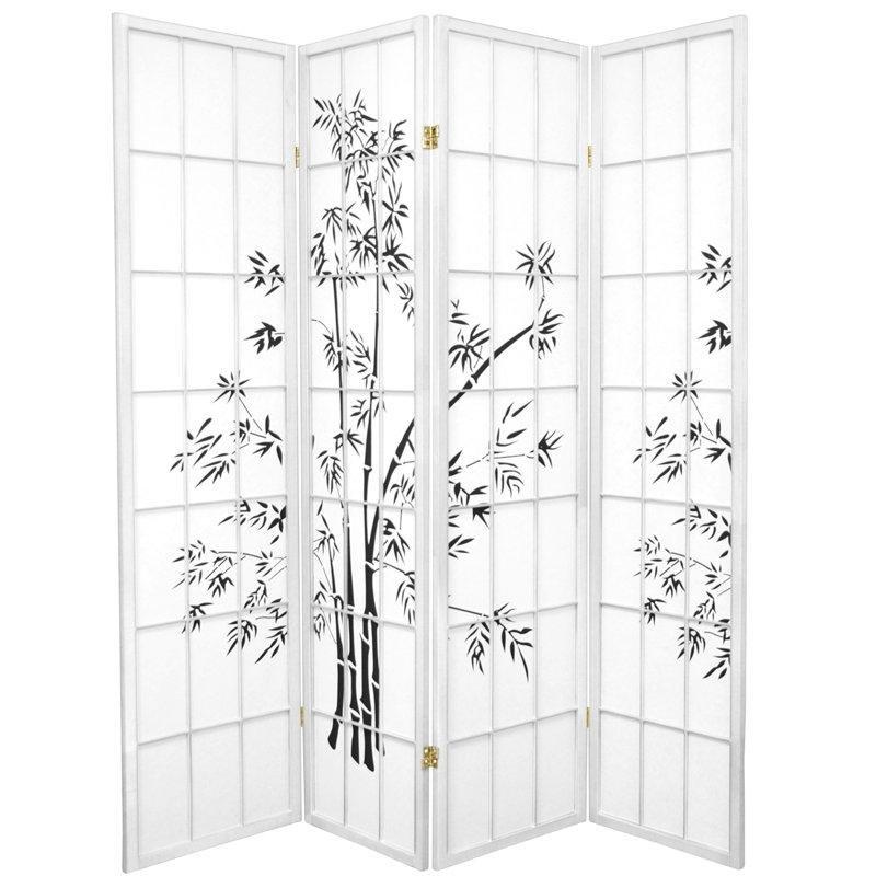 Doğal Ahşap Pirinç Kağıt Katlanır Paravan - 179x176 cm - 321349