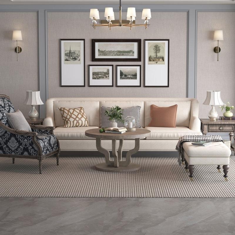 Doğal Ahşap Rengi Masif ve MDF El Yapımı Kaide Ayaklı Yuvarlak Orta Sehpa - 81 cm - 244618