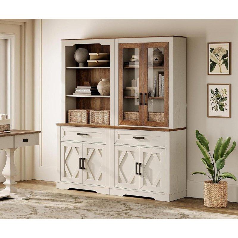 Doğal Ahşap Rengi MDF Sürgülü Ahır Kapaklı Ayarlanabilir Raflı Kitaplık - 161x40x187 cm - 312059