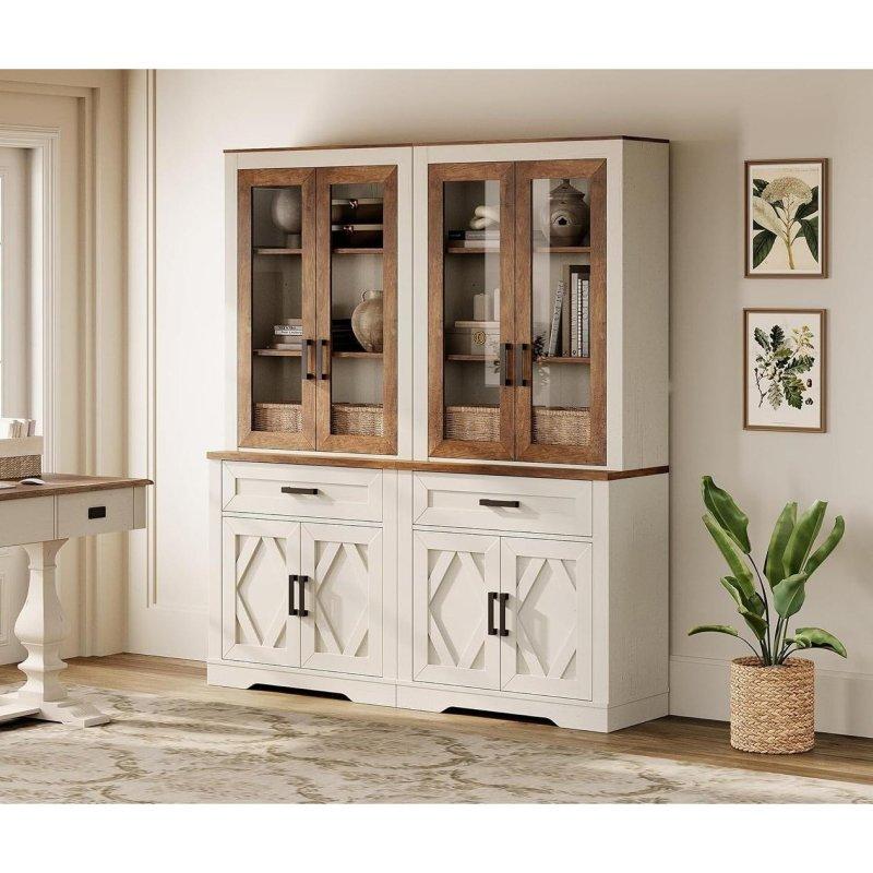 Doğal Ahşap Rengi MDF Sürgülü Ahır Kapaklı Ayarlanabilir Raflı Kitaplık - 161x40x187 cm - 312059