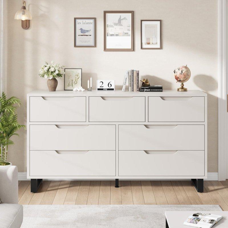 Doğal Ahşap Tonlu MDF 6 Çekmeceli Sökülebilir Ayaklı Yatay Şifonyer - 120 cm - 306981