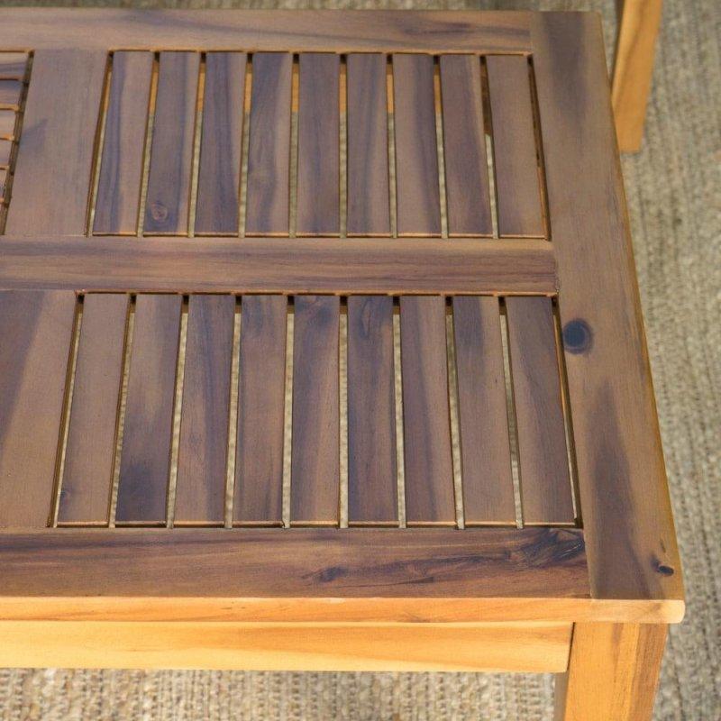 Doğal Akasya Ahşap ve Rattan 4 Parça Suya Dayanıklı Bahçe Takımı - 276055
