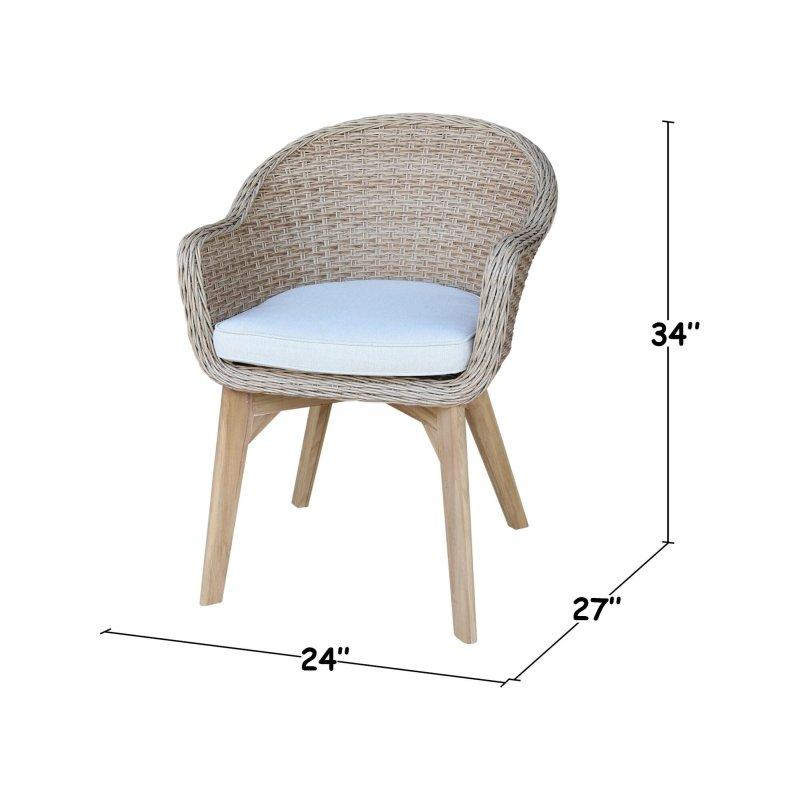 Doğal Alüminyum Minderli 2li Set Rattan Sandalye - 251643