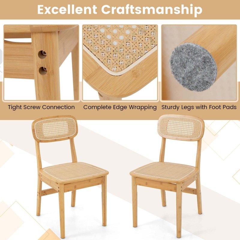 Doğal Bambu 2li Set Rattan Sandalye - 252366