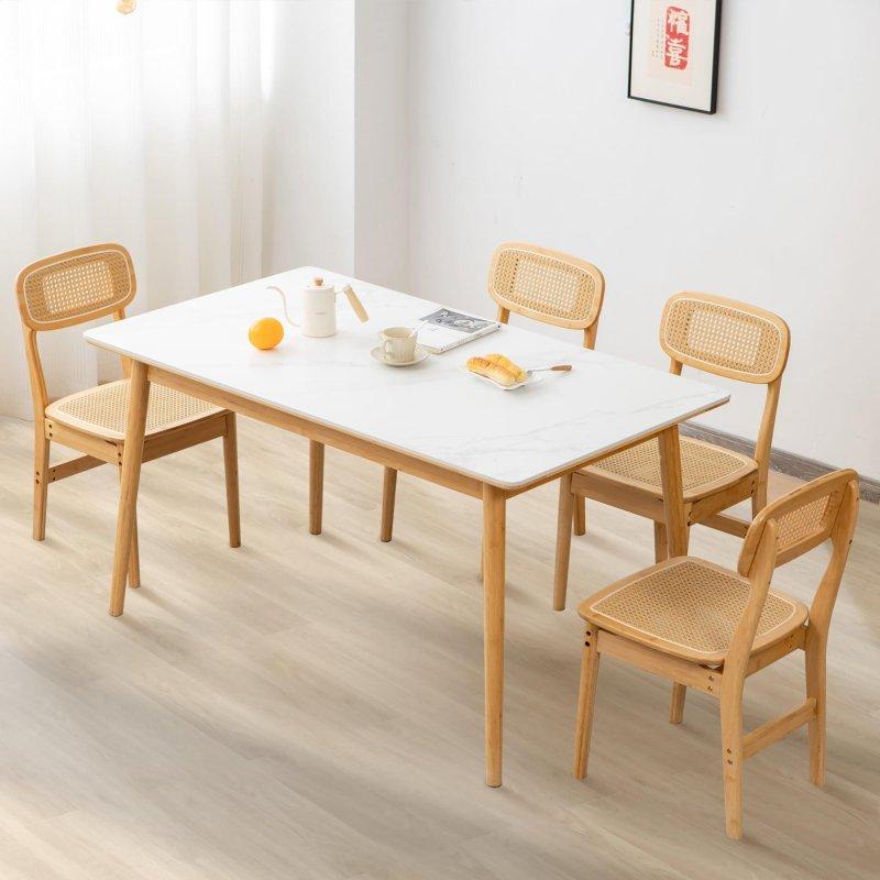 Doğal Bambu 4lü Set Rattan Sandalye - 44x49x79 cm - 252211