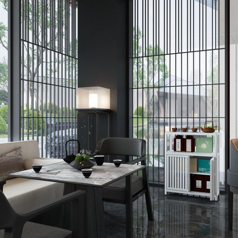 Doğal Bambu Çift Kapaklı Açık Raflı Ayaklı Çok Amaçlı Banyo Dolabı - 63x28x82 cm - 333947