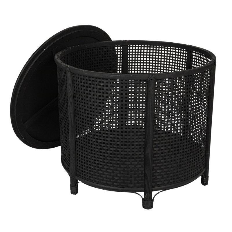 Doğal Bambu ve Rattan Depolamalı Yuvarlak Orta Sehpa - 61 cm - 244327