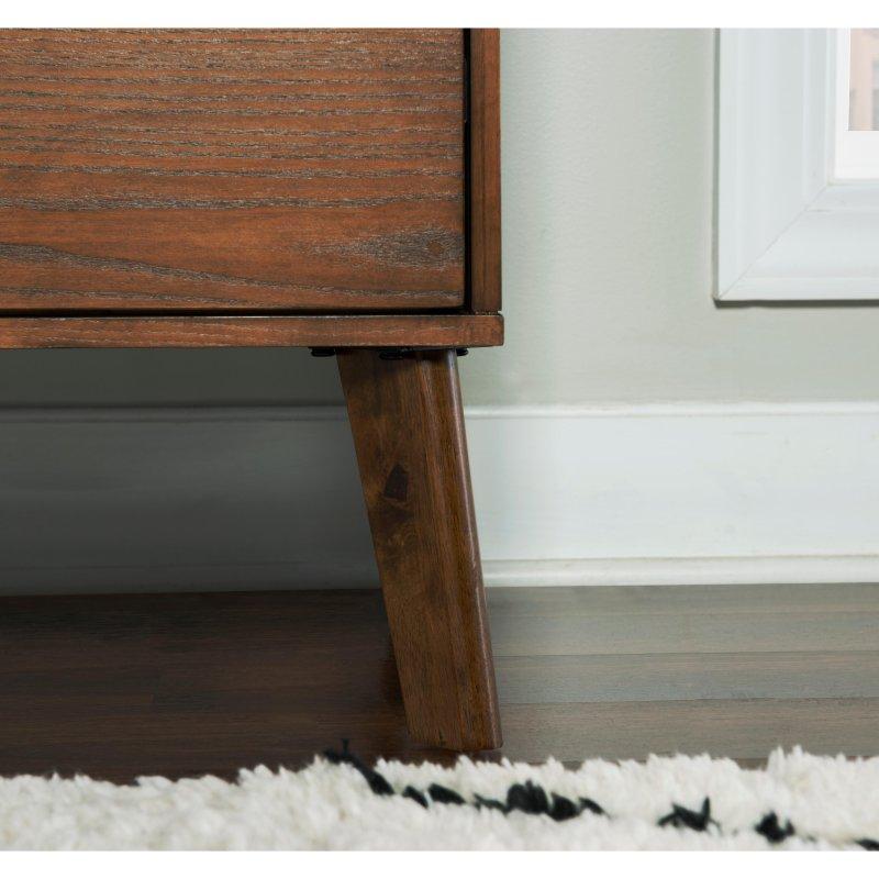 Doğal Ceviz Rengi MDF ve Kauçuk Ağacı 6 Çekmeceli Şifonyer - 127x92x47 cm - 302828
