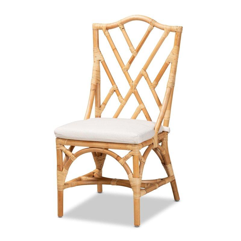 Doğal El Yapımı Minderli Rattan Sandalye - 103x54x58 cm - 253284
