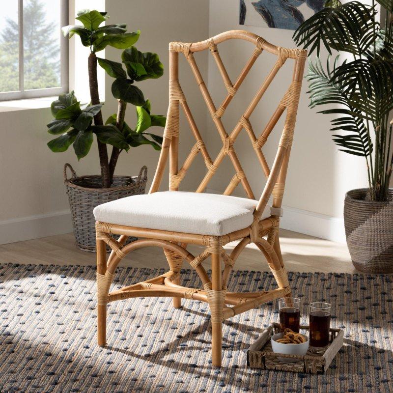 Doğal El Yapımı Minderli Rattan Sandalye - 103x54x58 cm - 253284 Doğal El Yapımı Minderli Rattan Sandalye - 103x54x58 cm - 253284