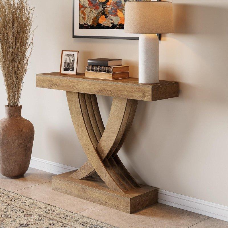 Doğal Kahverengi MDF Çapraz Ayaklı Dresuar - 110 cm - 331451