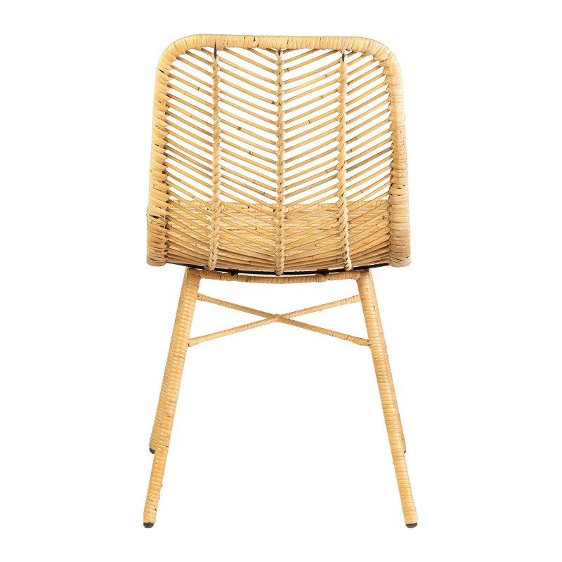 Doğal Kahverengi Metal İskeletli El Yapımı 2li Set Rattan Sandalye - 252953