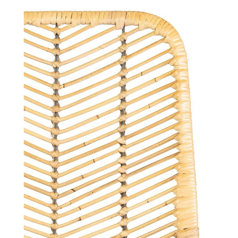 Doğal Kahverengi Metal İskeletli El Yapımı 2li Set Rattan Sandalye - 252953