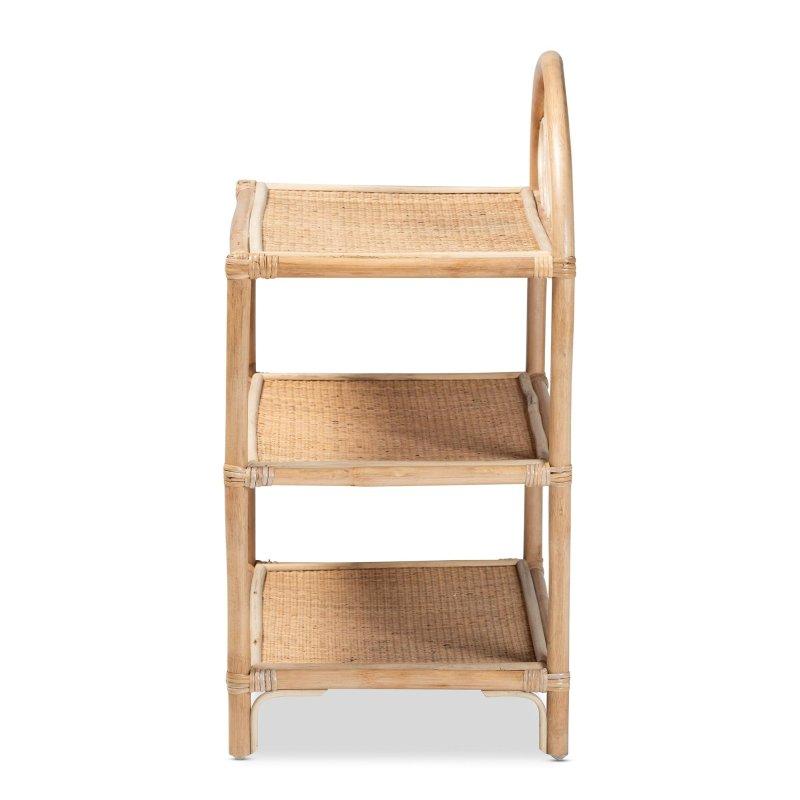 Doğal Kahverengi Rattan 3 Raflı Bohem Kitaplık - 60x41x81 cm - 320539