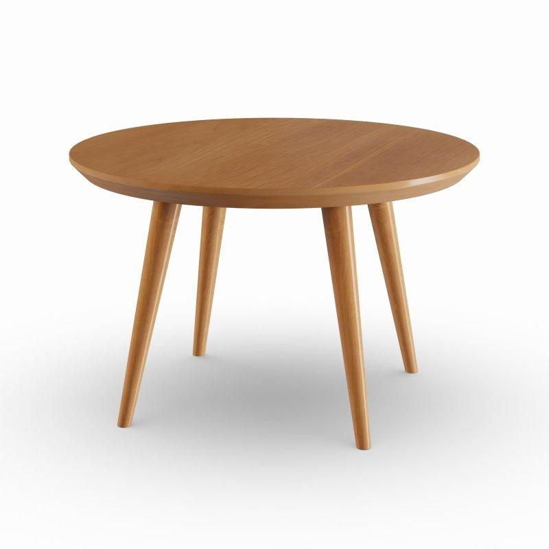 Doğal Kiraz Rengi Ahşap Üç Ayaklı Yuvarlak Orta Sehpa - 72x46 cm - 243006