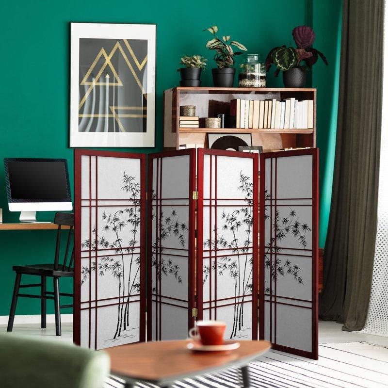 Doğal Masif Ahşap Bambu Desenli Katlanır Paravan - 122x178 cm - 321117 Doğal Masif Ahşap Bambu Desenli Katlanır Paravan - 122x178 cm - 321117