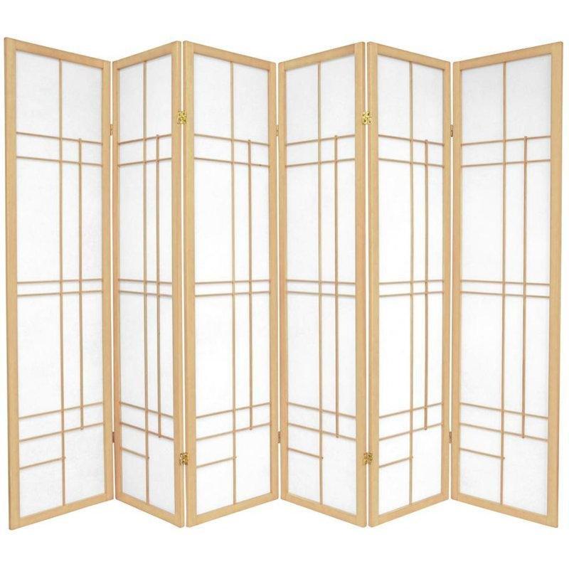 Doğal Masif Ahşap Pirinç Kağıt Katlanır Paravan - 179x130 cm - 321322