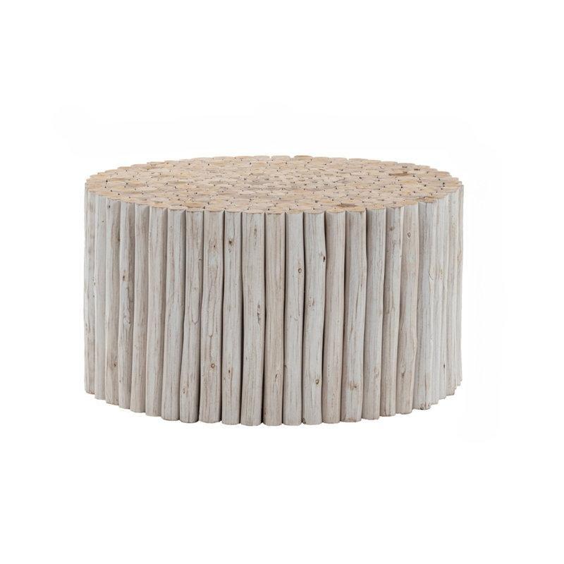 Doğal Masif Ahşap Yuvarlak Orta Sehpa - 82 cm - 245327