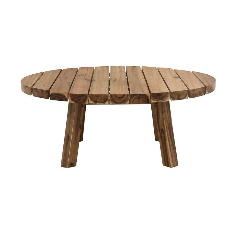 Doğal Masif Akasya İskandinav Tasarım Yuvarlak Orta Sehpa - 91 cm - 240319