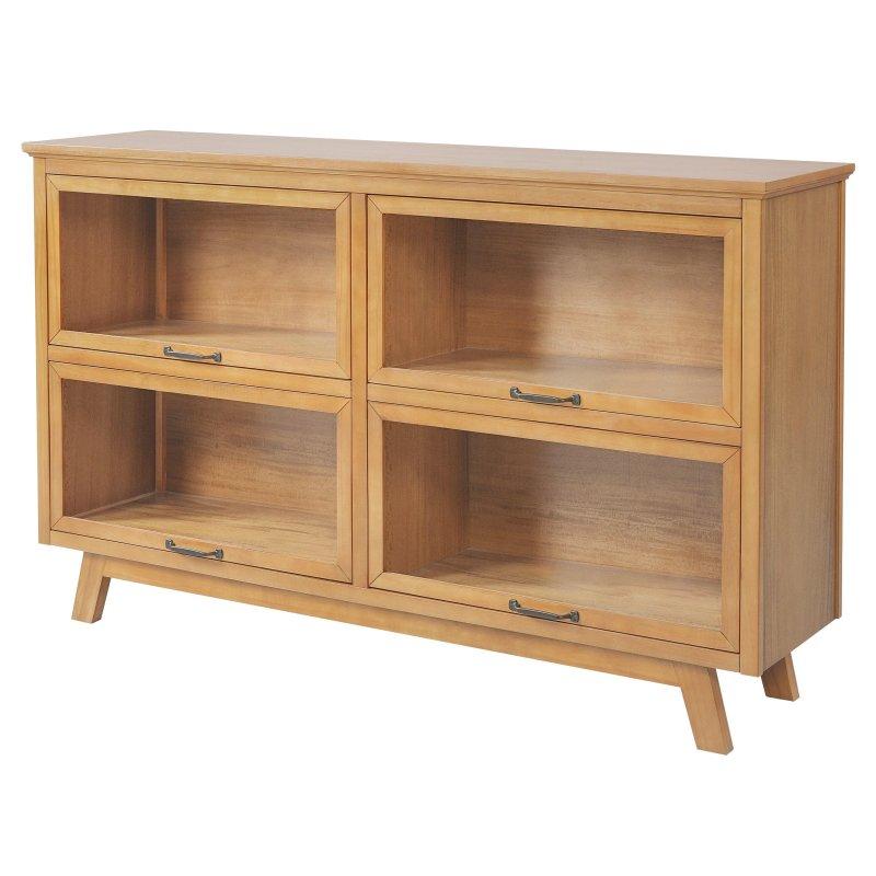 Doğal Masif Çam 4 Cam Kapaklı Kitaplık - 151x95x39 cm - 312114