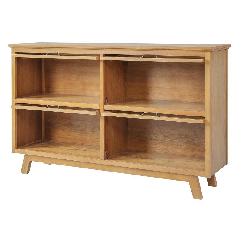 Doğal Masif Çam 4 Cam Kapaklı Kitaplık - 151x95x39 cm - 312114