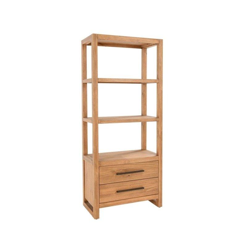 Doğal Masif Çam Ağacı 2 Çekmeceli 3 Raflı Kitaplık - 77x178x41 cm - 316404
