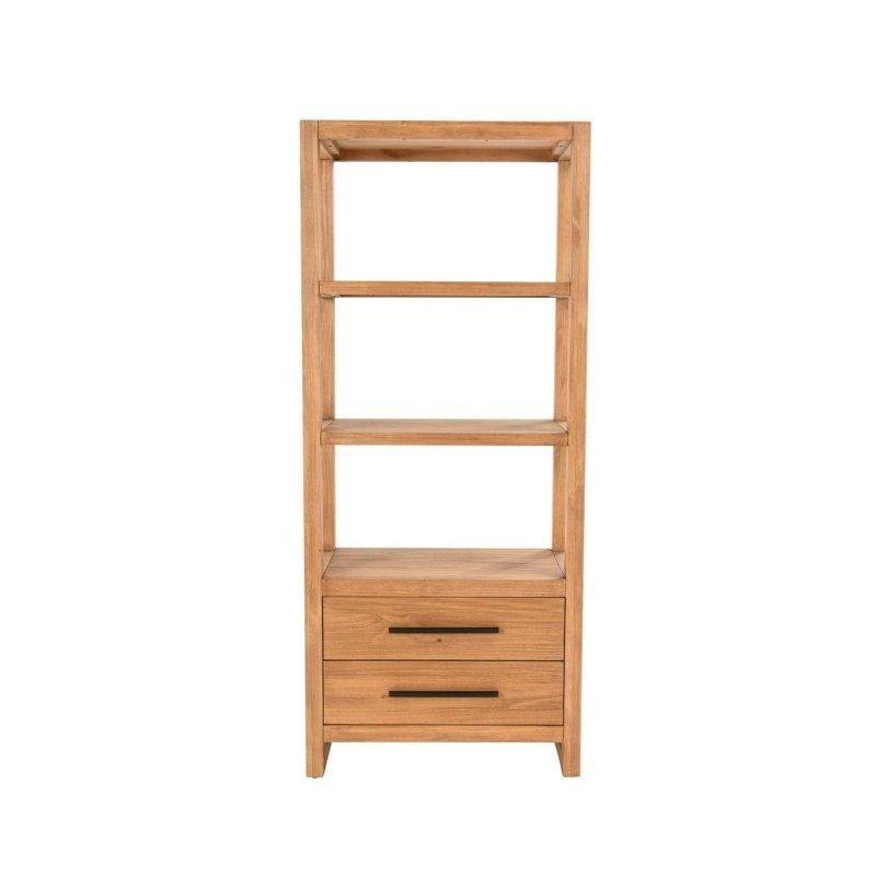 Doğal Masif Çam Ağacı 2 Çekmeceli 3 Raflı Kitaplık - 77x178x41 cm - 316404