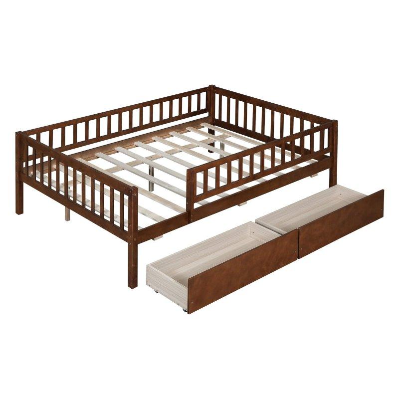 Doğal Masif Çam Ağacı Çekmeceli Çok Amaçlı Daybed Karyola - 202x145 cm - 329910