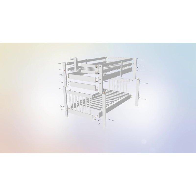 Doğal Masif Çam Ahşap Çekmeceli Ayrılabilen Merdivenli Ranza - 106x209 cm - 248649