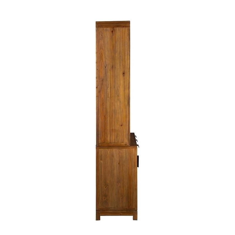 Doğal Masif Çam Rustik Tasarım 4 Raflı Kitaplık - 242 cm - 319930