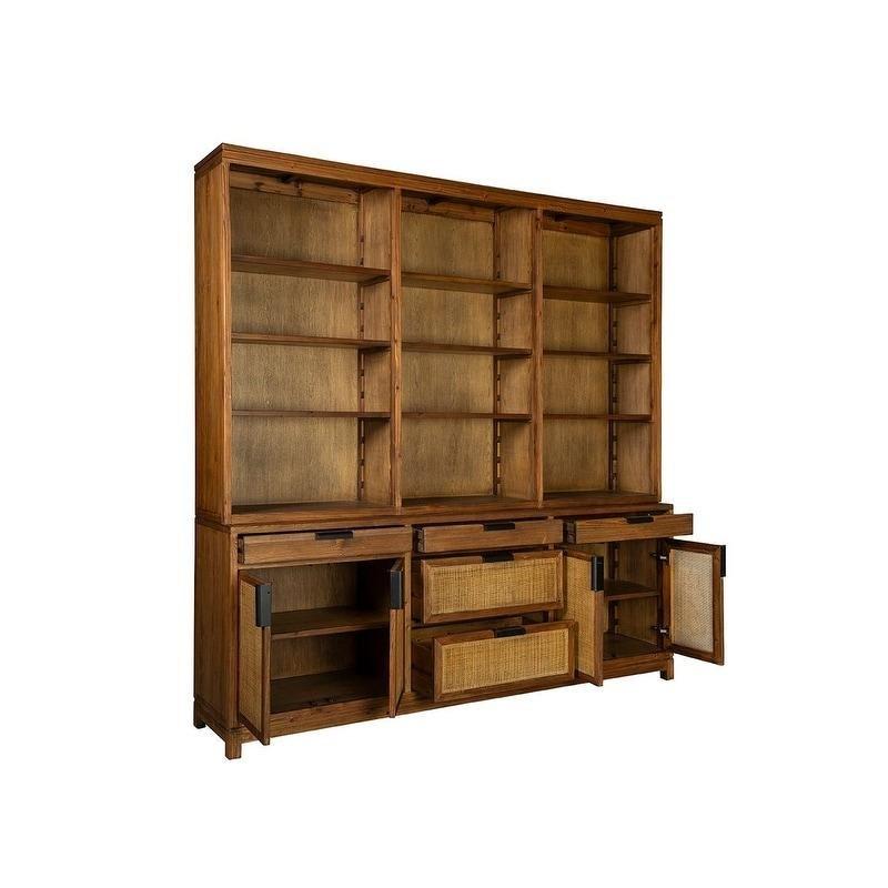 Doğal Masif Çam Rustik Tasarım 4 Raflı Kitaplık - 242 cm - 319930