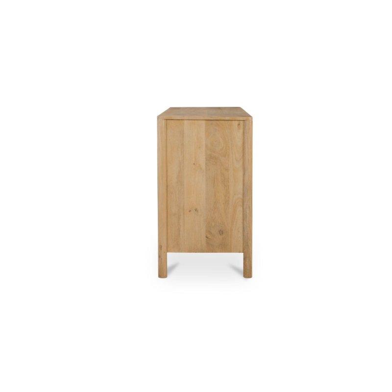 Doğal Masif Mango Ağacı Geometrik Oymalı 6 Çekmeceli Şifonyer - 153x87x51 cm - 309887