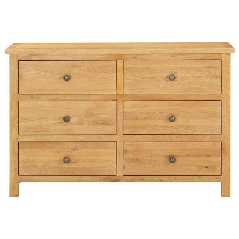 Doğal Masif Meşe 6 Çekmeceli Şifonyer - 105x34x73 cm - 296743