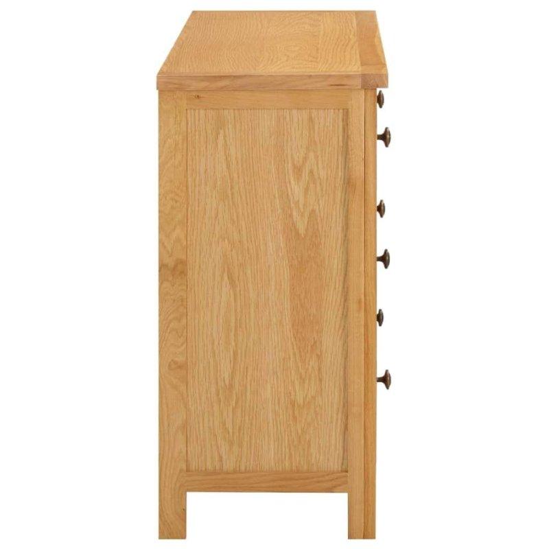 Doğal Masif Meşe 6 Çekmeceli Şifonyer - 105x34x73 cm - 296743