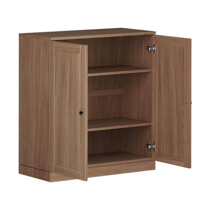 Doğal Masif Meşe Shaker Kapaklı Modüler 3 Raflı Kitaplık - 82x91 cm - 314096