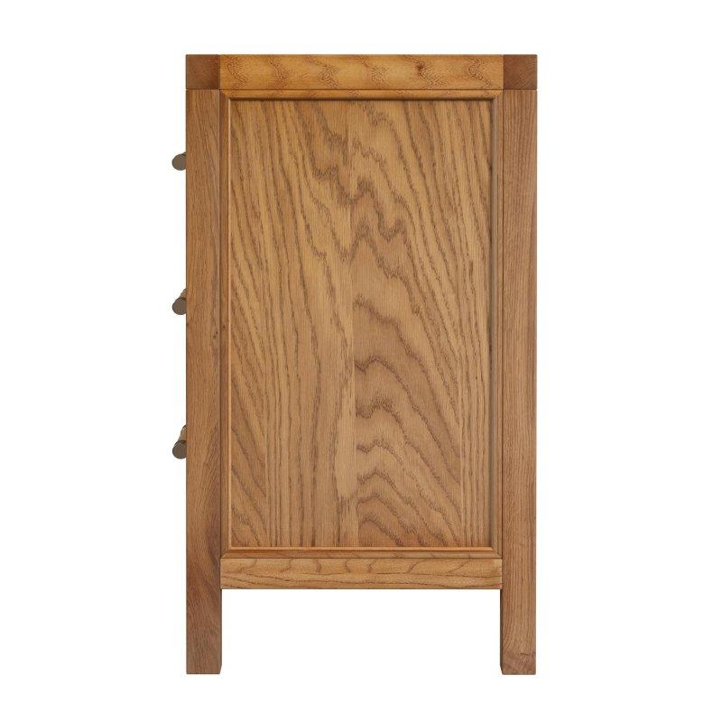 Doğal Masif Meşe ve Hasır 6 Çekmeceli Gold Kulplu Şifonyer - 112x46x77 cm - 304578