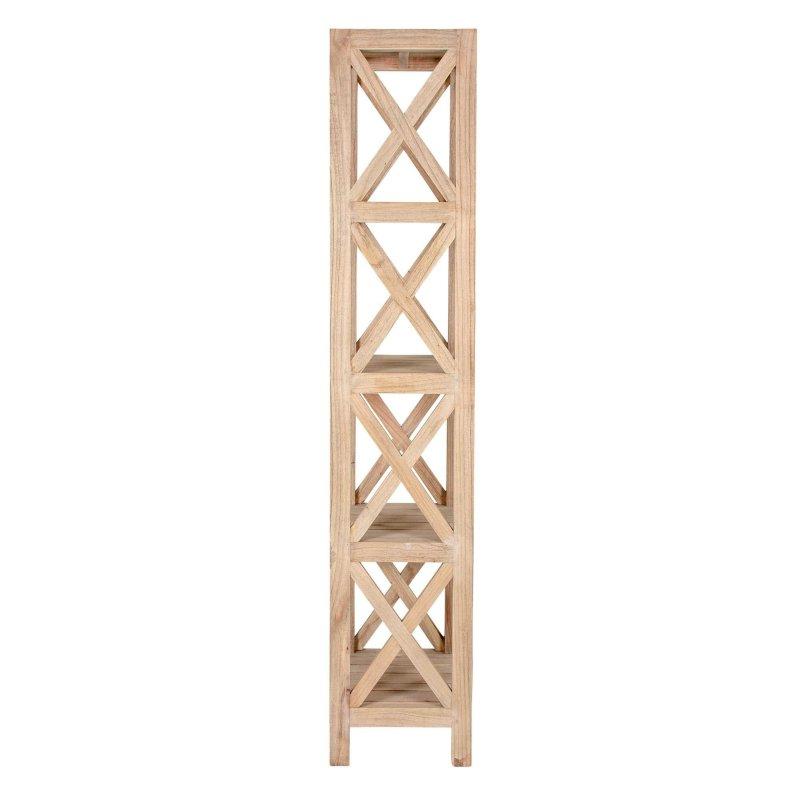 Doğal Masif Mindi Ahşap 4 Raflı El Yapımı Kitaplık - 51x181x36 cm - 313994