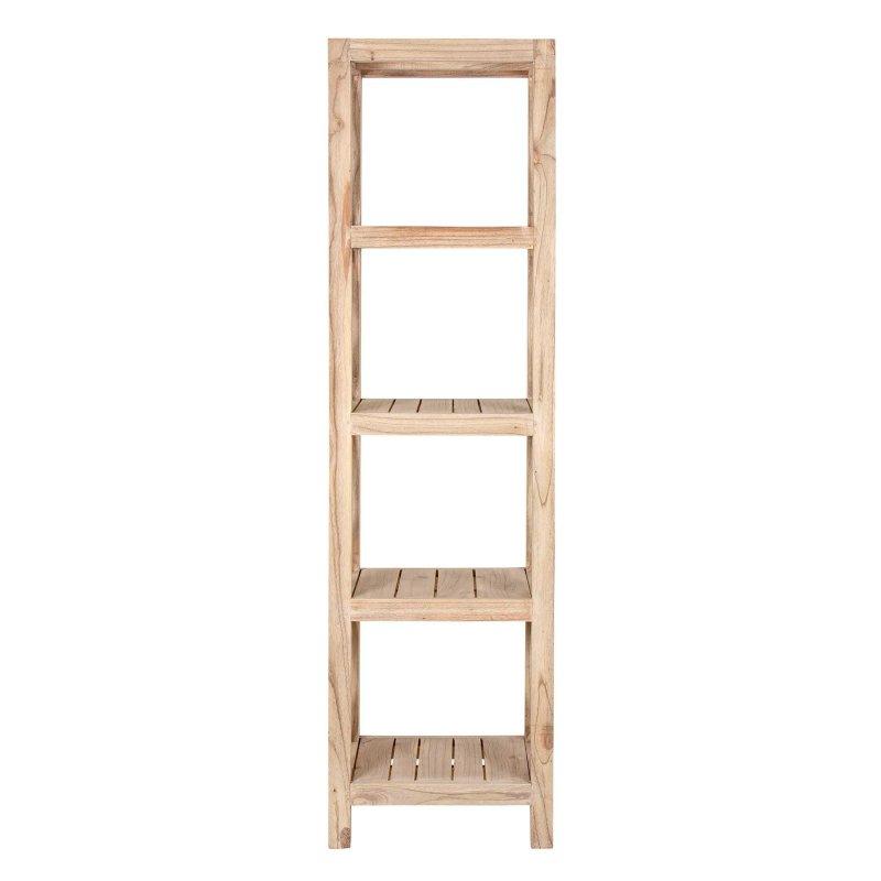 Doğal Masif Mindi Ahşap 4 Raflı El Yapımı Kitaplık - 51x181x36 cm - 313994